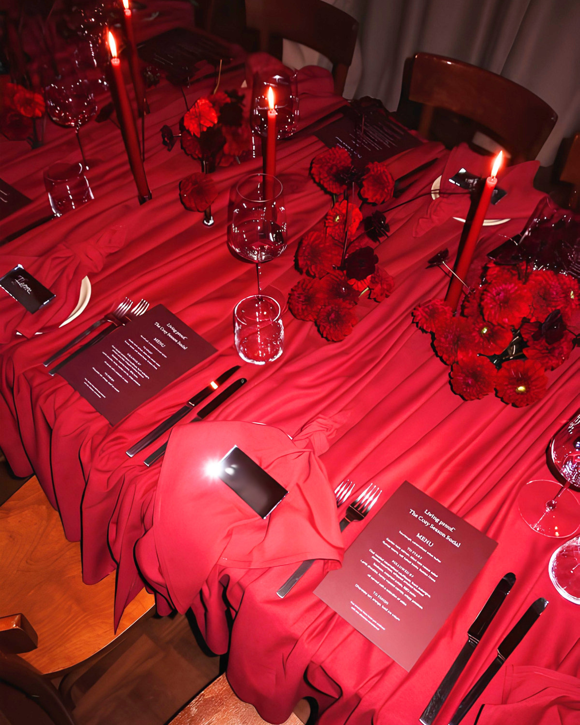 Elegant private dinner and cocktail celebration setting