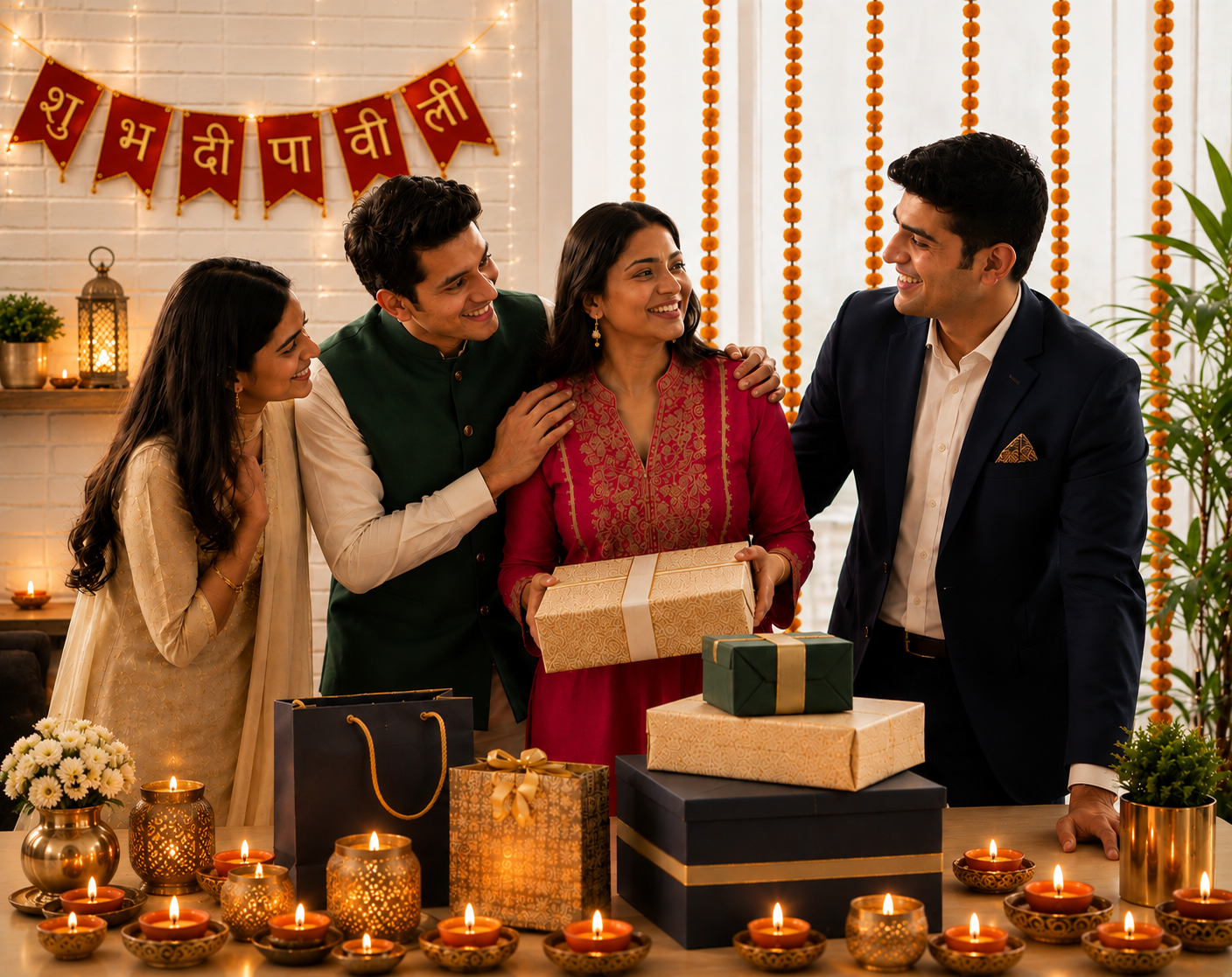 Employees enjoying a corporate Diwali celebration in Delhi NCR