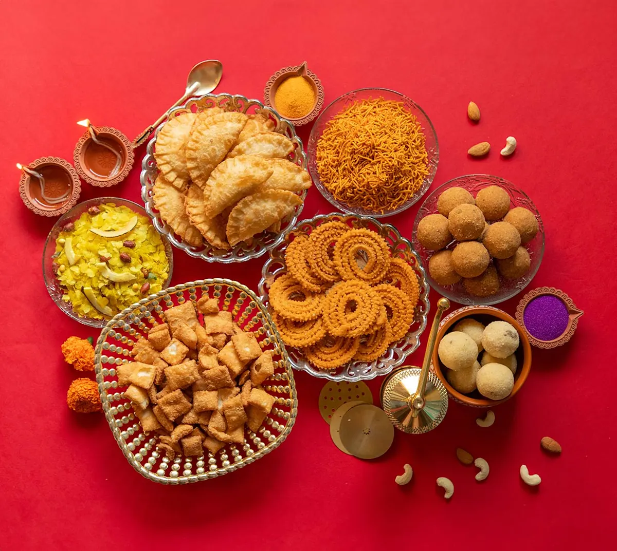 Corporate Diwali catering with traditional sweets and festive snacks